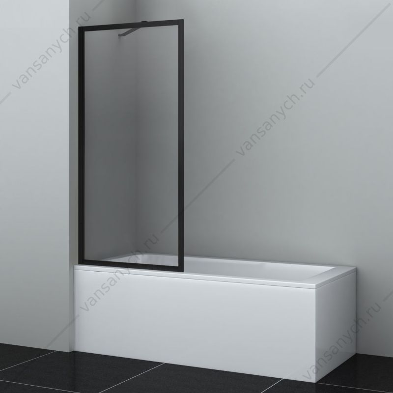 Шторка на ванну 80х160 стеклянная Abens 20W01-80 BN Fixed WasserSchutzz цвет профиля никель WasserKraft (Германия) купить в Тюмени (Ван Саныч™)